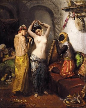  Orientalist Canvas - Orientalist Interior romantic Theodore Chasseriau nude